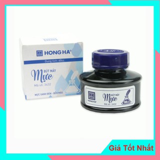 Mực Viết Bút Máy Hồng Hà Xanh Đen Mã số 3432 Dung Tích (60ml)