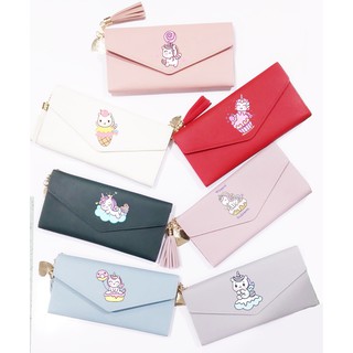 Ví ngựa thần ví dài có tua rua VDTI34 bóp cầm tay unicorn bóp cầm tay kiểu