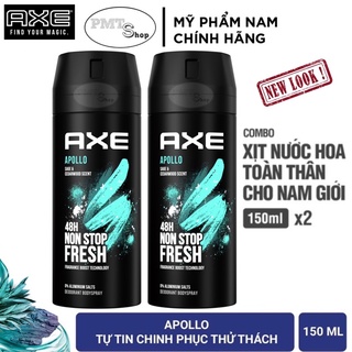 Combo 2 Xịt nước hoa toàn thân nam AXE Apollo 150ml x 2 chai