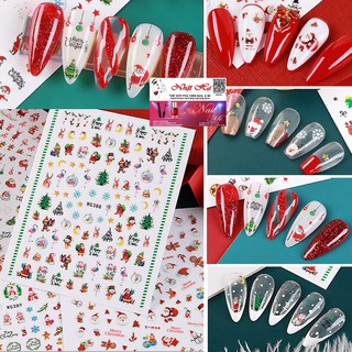 Sticker Giáng Sinh Noel, Bông Tuyết Ông Già Mẫu Mới- Trang Trí Móng Nail Nghệ Thuật Giáng Sinh Năm Mới