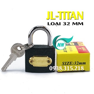 Ổ Khóa 32mm JL-TITAN (R) Đen Top Security IRON PADLOCK  27.8 x 31.8 x 13.7 mm Với 3 Chìa Linh Hoạt