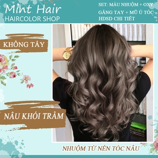 Kem Nhuộm Tóc Nâu Khói Trầm - Nhuộm Trên Nền Nâu - Không Tẩy - Tặng Oxy
