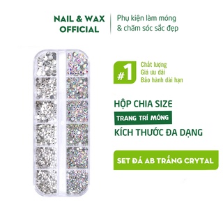 Khay đá trang trí móng tay mix  AB xà cừ Trắng White Light Nail Wax CO