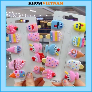 Set 5 kẹp tóc theo chủ đề siêu xinh cho bé yêu diện  mã K200
