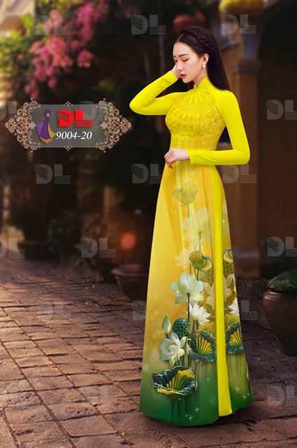 Vải áo dài hoa sen