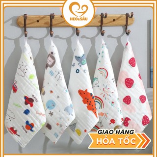 Khăn Sữa Cho Bé 𝑭𝑹𝑬𝑬𝑺𝑯𝑰𝑷 Khăn Mặt Xô 6 Lớp