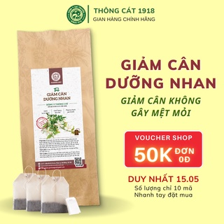 Trà Giảm Cân Dưỡng Nhan Đông Y Gia Truyền Thông Cát_Trà thảo mộc giảm mỡ bụng, mỡ đùi, giảm cân nhanh an toàn hiệu quả