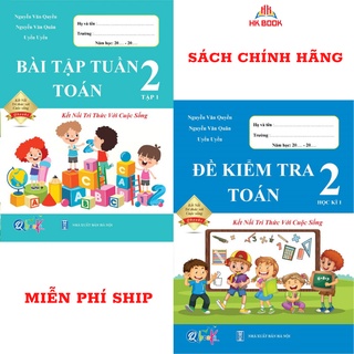 Sách - Combo Bài Tập Tuần và Đề Kiểm Tra Toán Lớp 2 - Kết nối tri thức với cuộc sống - Học Kì 1 (2 cuốn)