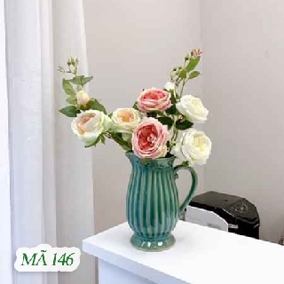 Lọ hoa sứ trang trí có quai, men hỏa biến cao cấp, MÃ 146, có ảnh thật