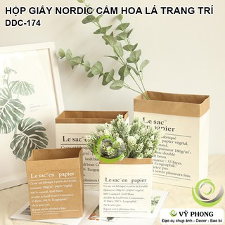 BÌNH HOA HỘP GIẤY CRAFT CẮM HOA LÁ PHONG CÁCH BẮC ÂU DECOR TRANG TRÍ, ĐẠO CỤ CHỤP ẢNH SẢN PHẨM INS DDC-174a,b,c,d