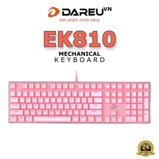 Bàn phím cơ Gaming DAREU EK810 - Queen (PINK-LED, Blue/ Brown/ Red D switch)