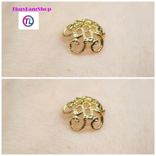 Charm Ốp Hoa Chặn Hạt Xâu Vòng Màu Vàng