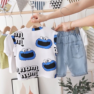 [XẢ KHO] BS58⚡Size 80-120 (6-21Kg)⚡Bộ bé trai - Áothun ngố + Quần Jean thụng co giãn mềm⚡HÀNG QUẢNG CHÂU⚡