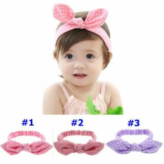 Turban nơ chấm bi xinh xắn cho bé gái