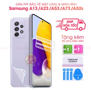 Dán Bảo Vệ Màn Hình Mặt Lưng Samsung A04s A13 A23 A33 5G A53 A52s 5G A73 PPF Trong Suốt CL Dẻo Chống Xước Vân SS Galaxy