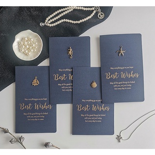 Thiệp Cổ điển Size lớn 17 X 10 CM, màu xanh Navy, đính họa tiết cổ điển, giấy art sang trọng kèm phong bì Q740