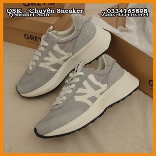 Giày Thể Thao 𝐌𝐋𝐁 Chunky Jogger NY Yankees Grey, Giày Sneaker Nam Nữ Xám Cực Đẹp Fullbox