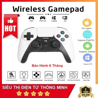 Tay Game P4 Pro Wireless Dùng Trên Điện Thoại, Chơi Game PC - PS4 - Laptop - Chơi PES, Full Skill FO4 - Dual Rung