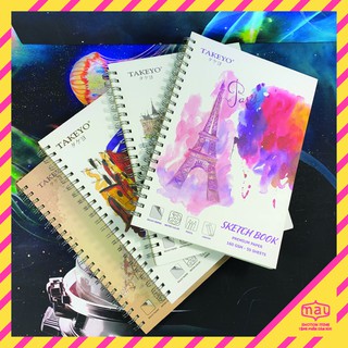 Sổ vẽ TAKEYO A4| A5|A6| B5 vẽ chì, màu nước, sketch  100 trang định lượng ruột 160gsm bìa cứng