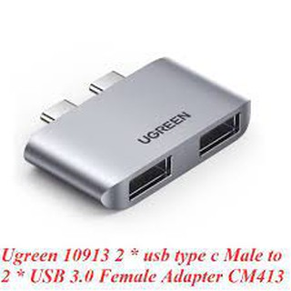Bộ chuyển macbook hub 2 x USB type c ra 2 x USB 3.0 CM413 Ugreen 10913