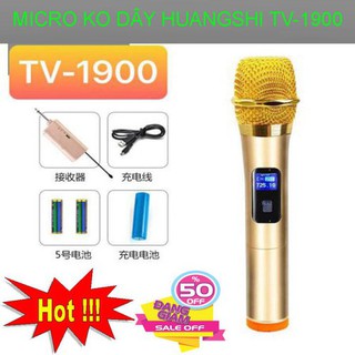 Micro karaoke ko dây HUANGSHI TV-1900  Freeship  micro không dây hát karaoke giá rẻ