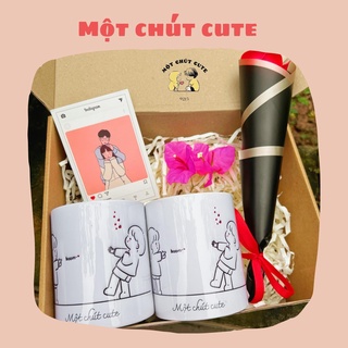 Set quà tặng Cốc đôi Một chút cute dành cho người yêu dịp Valentine,6/4,giáng sinh,20/10,8/3 cực ý nghĩa
