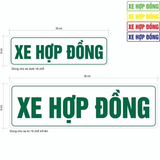 Chữ XE HỢP ĐỒNG phản quang bộ 2 miếng