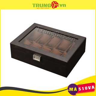 Hộp Đựng Đồng Hồ 10 Ngăn Vỏ Gỗ Veneer Ash Cao Cấp - Mã 510VA