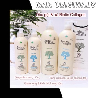 Dầu Gội Xả Biotin Collagen chính hãng 1000ml/chai giá siêu rẻ, chống rụng, phục hồi, giúp tóc suông mượt