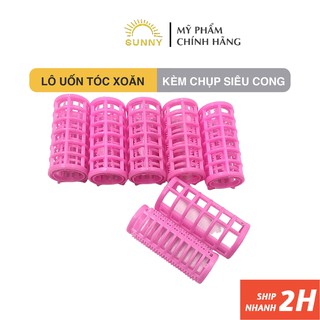 Lô cuốn tóc xoăn kèm trục cố định, uốn tóc mái bằng nhựa, nhiều kích cỡ cho bạn lựa chọn