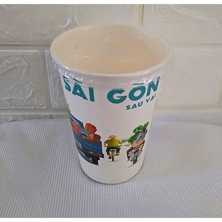 50 Ly Giấy In Hình Sài Gòn 14oz – 360ml Có Nắp | Ly giấy cafe | Ly giấy đựng cà phê | Cốc giấy | Cốc giấy đựng cafe