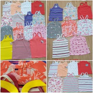 Áo cotton 2 dây vải xuất dư cho bé gái 8-17kg