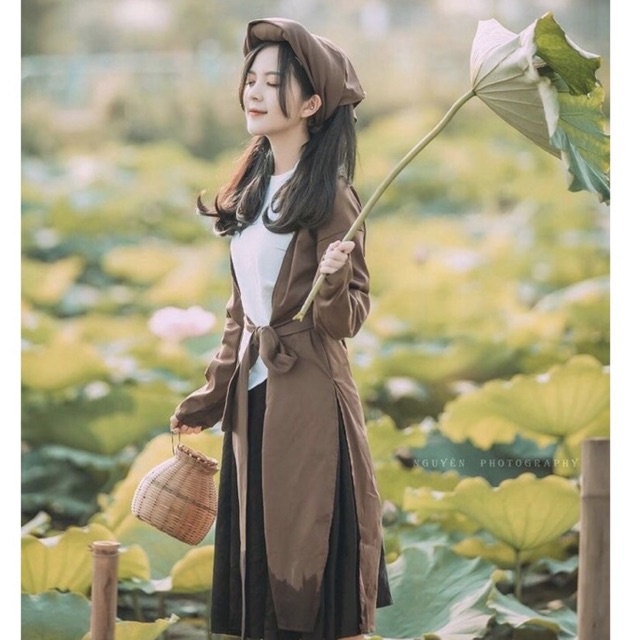 set tứ thân chụp sen