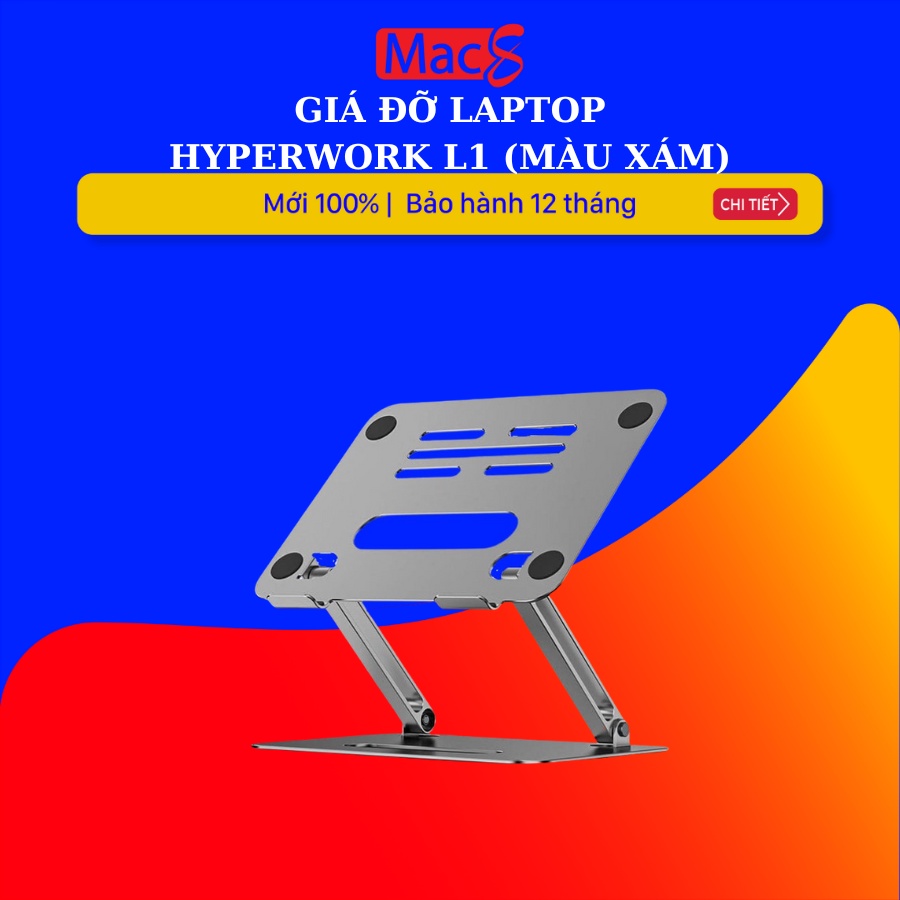 Giá đỡ laptop HyperWork L1 (Màu xám)