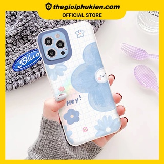 Ốp iphone - Ốp lưng iphone cạnh vuông hình hoa xanh dương dành cho ip 6 đến 14promax - ng216