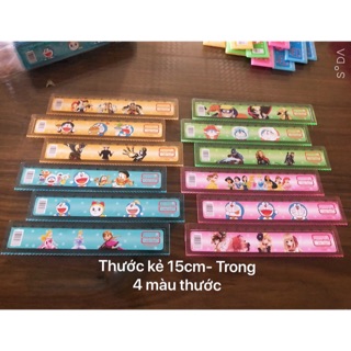 Thước nhựa cứng 15 cm mẫu công chúa, doremon, elsa cho các bé tiểu học