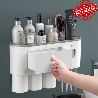 Bộ Cốc Kèm Dụng Cụ Lấy Kem Đánh Răng Dán Tường Thông Minh Trang Trí Phòng Tắm Siêu Sang ( TẶNG KÈM DÁN)