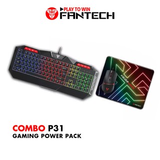 Combo Bàn Phím + Chuột + Lót Chuột Gaming FANTECH P31 GAMING POWER PACK Phím LED Backlit Rainbow  26 Phím Anti Ghosting
