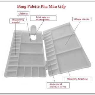 Pallet pha màu dạng hộp nhựa
