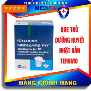 Hộp 30 que thử đường huyết tiểu đường Nhật Bản Terumo Medisafe Fit, niêm phong riêng từng que