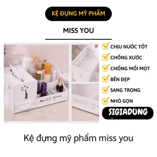 [SGD] Khay Đựng Mỹ Phẩm - Kệ Đựng Đồ Trang Điểm Nhiều Ngăn, Có Hộp Khăn Giấy Tiện Lợi 8785