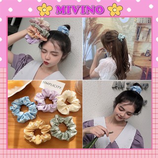 Scrunchies vải Mivino dây chun buộc tóc họa tiết hoa nhí cực đẹp SC04