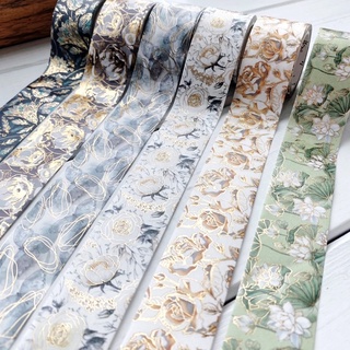 (Chiết theo chu kỳ) 6 mẫu băng dính washi tape hoa lá Floral Essence