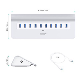Hub 10 cổng USB 3.0 Aukey CBH6 , Bộ chia cổng usb 3.0 aukey