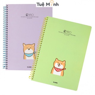 Sổ lò xo đơn caro 6x6mm A4 200 trang KLong MS 590, tập vở bìa dễ thương 100gsm