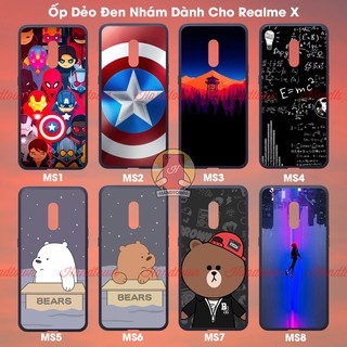 Ốp lưng Realme X dẻo đen in hình phần B
