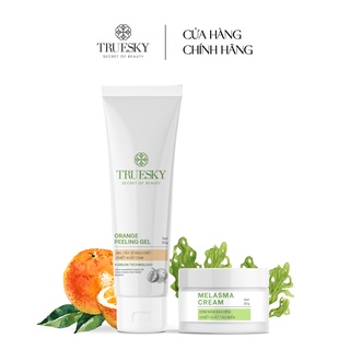 Bộ sản phẩm làm sạch và ngăn ngừa nám ban đêm Truesky gồm 1 kem nám tảo biển 20g + 1 tẩy tế bào chết cam 50g