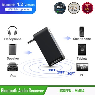 [Mã ELHACE giảm 4% đơn 300K] Thiết Bị Nhận Bluetooth Audio 3.5mm Hỗ trợ Mic đàm thoại Cao Cấp UGREEN