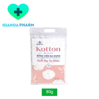 Bông viên tiện dụng Kotton Beauty (Bông Bạch Tuyết) (Mẫu mới) 80g - Đa năng, dùng tẩy trang, vệ sinh cho bé, vết thương