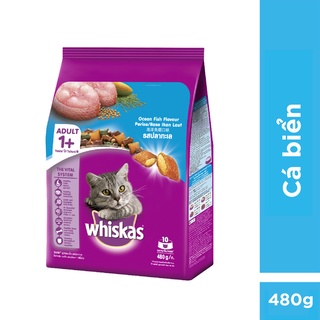 Thức ăn mèo Whiskas vị cá biển túi 480g